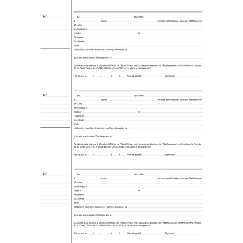 Overlijdensregister, 320 x 250 mm
